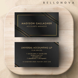 Custom Cute Black And Gold Professional Business Card
