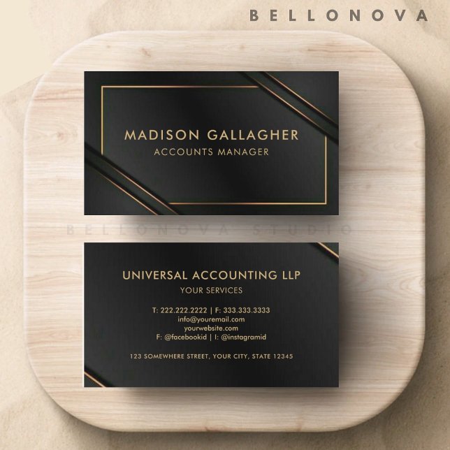Custom Cute Black And Gold Professional Business Card (Custom Cute Black And Gold Professional Business Card)