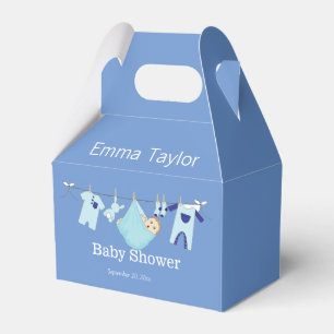 Custom Cute Blue Boy Clothesline Baby Shower Favour Box