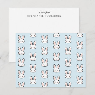 Custom Cute Bunny Face Rabbit Pattern Card
