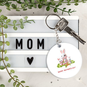 Custom Cute bunny Mum keychain