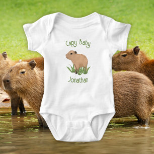 Custom Cute Capybara Pun Baby Boy Nursery Decor Bodysuit