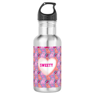 Custom Cute Cat Cherry Floral Pattern 532 Ml Water Bottle