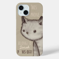 Custom Cute Cat Illustration Paws Off