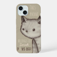 Custom Cute Cat Illustration Paws Off