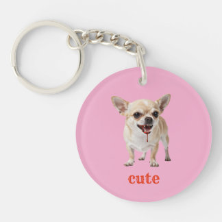 Custom Cute Chihuahua Aggro Nasty Vicious Key Ring