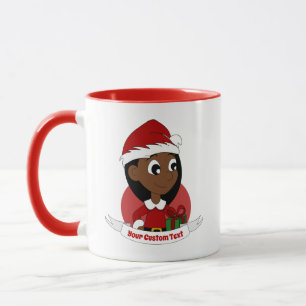 Custom cute Christmas girl cartoon Mug