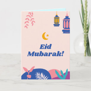 Custom Cute Colourful Modern Eid Mubarak Card