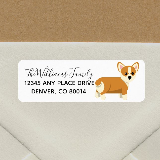 Custom Cute Corgi Return Address Label (Creator Uploaded)