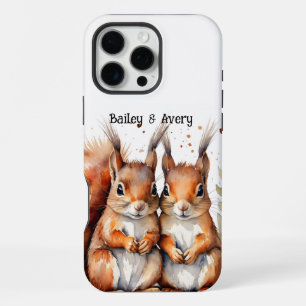 Custom Cute Cuddling Squirrels Couple Love Animals iPhone 16 Pro Max Case