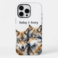 Custom Cute Cuddling Wolves Couple Love Animals