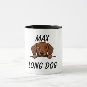 Custom Cute Dachshund Dog Name Coffee Mug