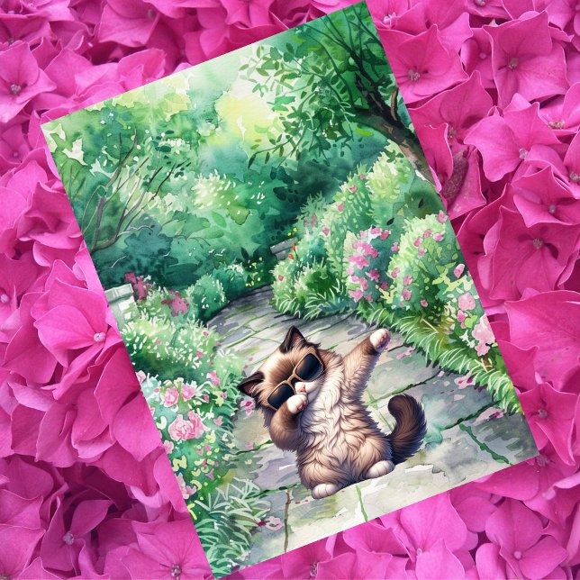 Custom Cute Dancing Ragdoll Cat Birthday Card (Creator Uploaded)