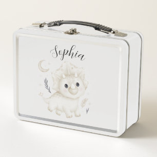 Custom Cute Dinosaur Kids Metal Lunch Box 
