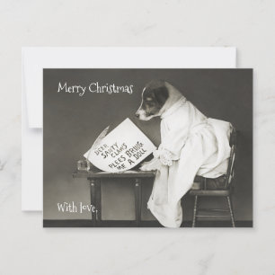 Custom Cute Dog Modern Christmas Holiday  Postcard