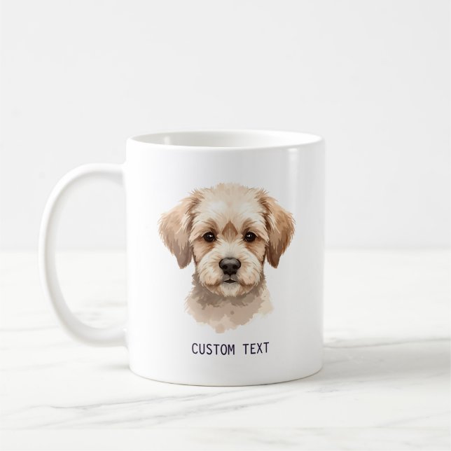 Custom Cute Dog Portrait Photo With Text Coffee Mug (Left)