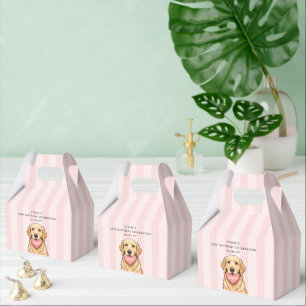 Custom Cute Dog with Pink Heart Thank you Favour Box