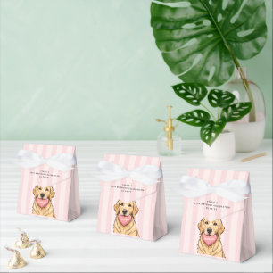Custom Cute Dog with Pink Heart Thank you Favour Box