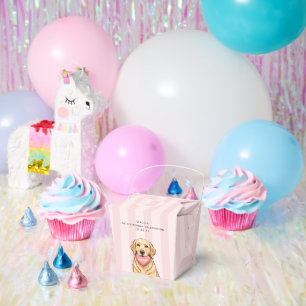 Custom Cute Dog with Pink Heart Thank you Favour Box