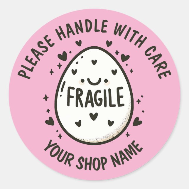 Custom Cute Egg Fragile Stickers (Front)