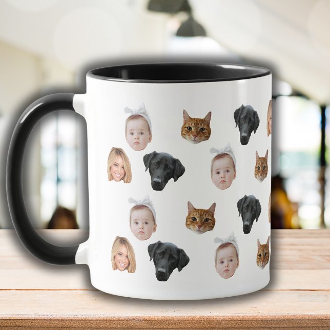 Custom Cute Family Face 4 Photos Mug (Creator Uploaded)