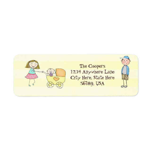 Custom Cute Family Return Address Labels (Front)