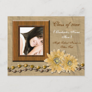 Custom Cute Floral Graduation Announcement