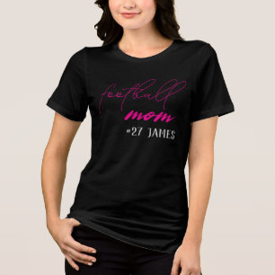 Custom Cute Football Mum Tri-Blend Shirt