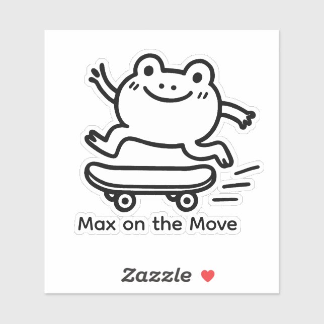 Custom Cute Frog Skateboard Sticker – Personalised (Sheet)