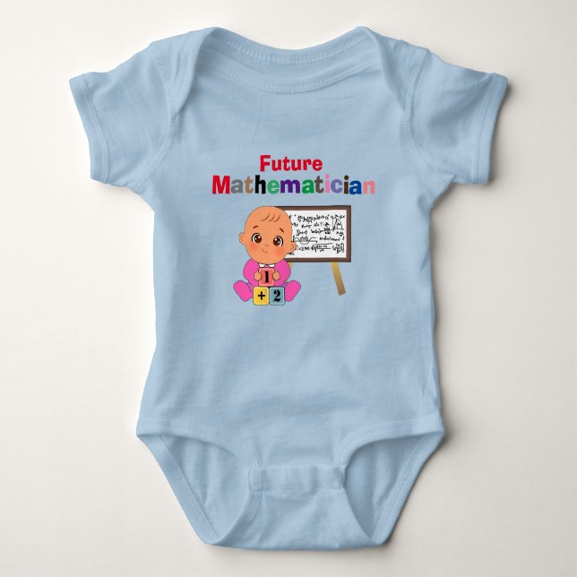 Custom Cute Funny Baby Future Maths Teacher Baby Bodysuit (Front)