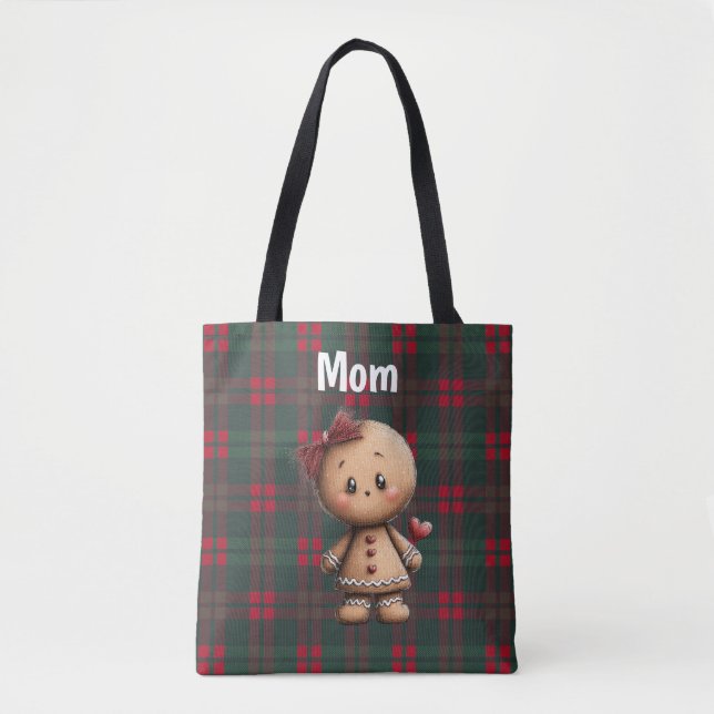 Custom cute gingerbread Christmas  Tote Bag (Front)