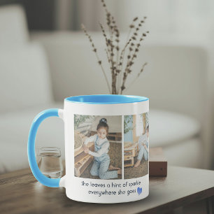 Custom Cute Girl Photo Collage Coffee Mug