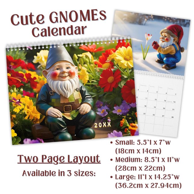 Custom cute Gnome colourful bright funny Vol. 2 -  Calendar (Creator Uploaded)