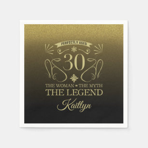 Custom Cute Happy 30th Birthday Napkin