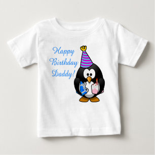 Custom cute Happy Birthday Daddy baby Penguin Baby T-Shirt