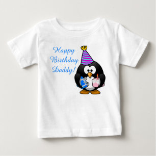 Custom cute Happy Birthday Daddy baby Penguin T-Shirt