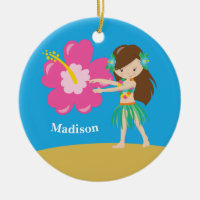 Custom Cute Hula Girl Beach