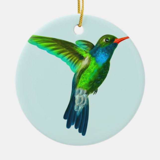 Custom Cute Hummingbird Photo Ornament (Front)