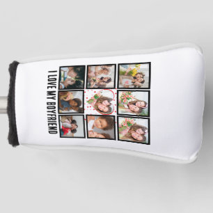 Custom Cute I love my boyfriend 9 Photo collage Golf Head Cover
