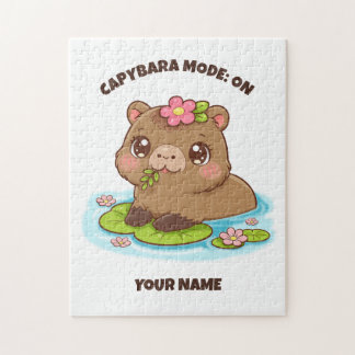Custom Cute Kawaii Capybara Mode Jigsaw Puzzle