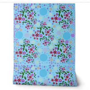 Custom Cute Kidcore Confetti Floral & Vine Pattern Wallpaper