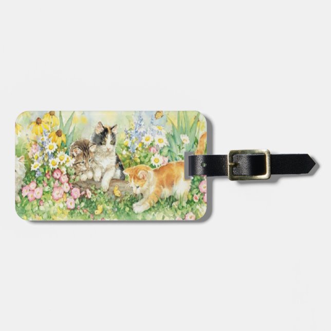 Custom Cute Kittens Luggage Tag (Front Horizontal)