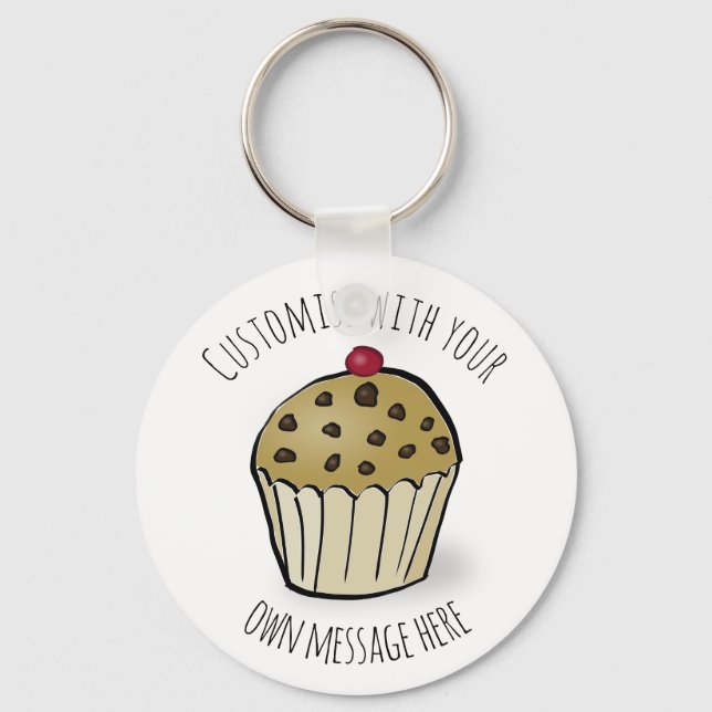 Custom Cute Mini Muffin Key Ring (Front)