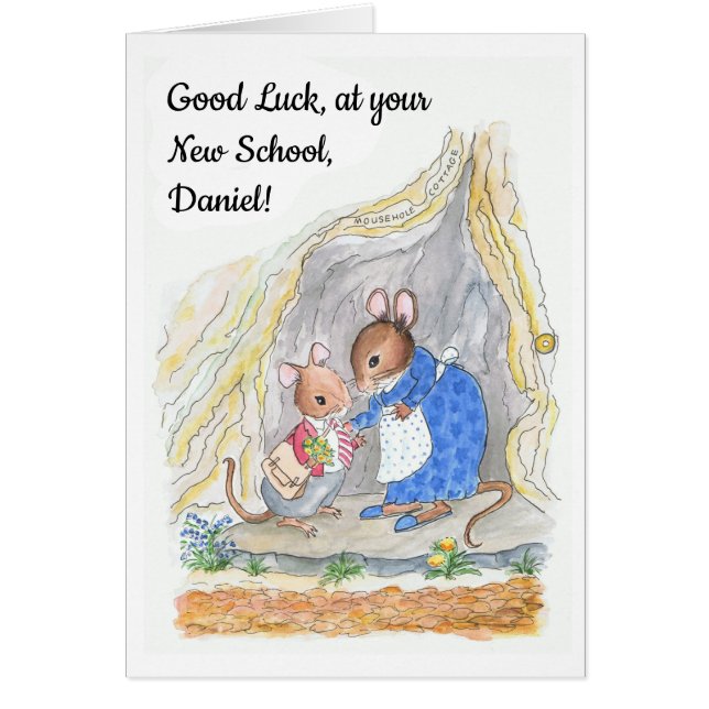 Custom Cute Mouse Good Luck New School (Front)