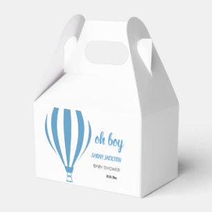 Custom Cute Oh Boy Hot Air Balloon Baby Shower Favour Box