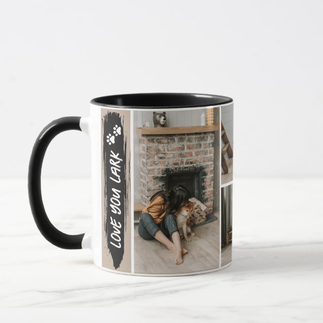 Custom Cute Pet Dog Photos Collage Coffee Mug (Left)