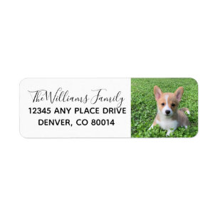 Custom Cute Pet Photo Dog Owner Photograph Return Address Label