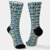 Custom Cute Pet Photo Pattern Light Blue