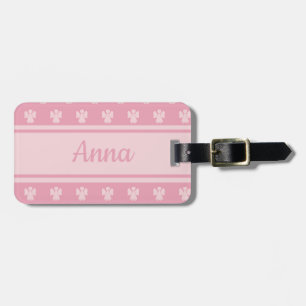 Custom cute pink angel pattern luggage tag