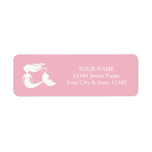 Custom cute pink mermaid return address labels